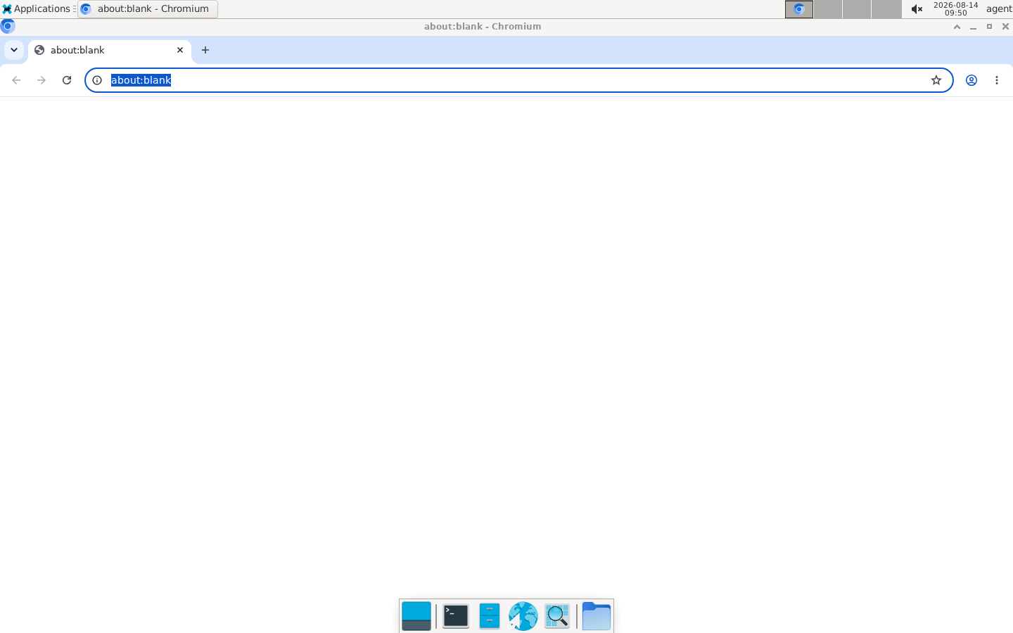 OpenAgentFleet Computer View showing a live isolated Linux desktop with Chromium, Terminal and Files available for the agent or human takeover.
